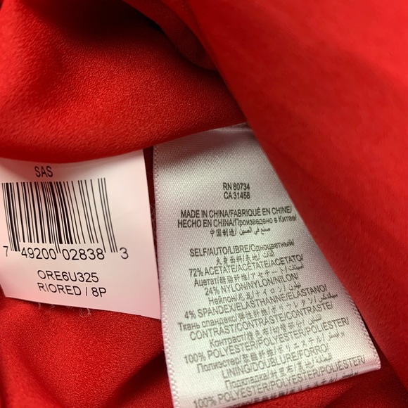 BCBG MAXAZRIA Mesh Sas Gardenia Dress Rio Red Ruffle Tiered Strapless Sz 8P - Picture 8 of 10